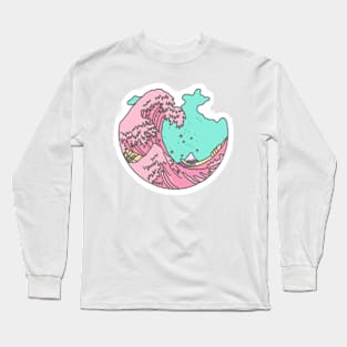 aesthetic wave summer sticker Long Sleeve T-Shirt